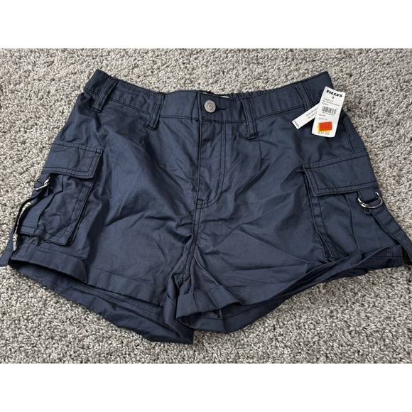 RSQ Pants - NEW RSQ Tilly's Women's Poplin Cargo Shorts Navy‎ Blue Casual Medium